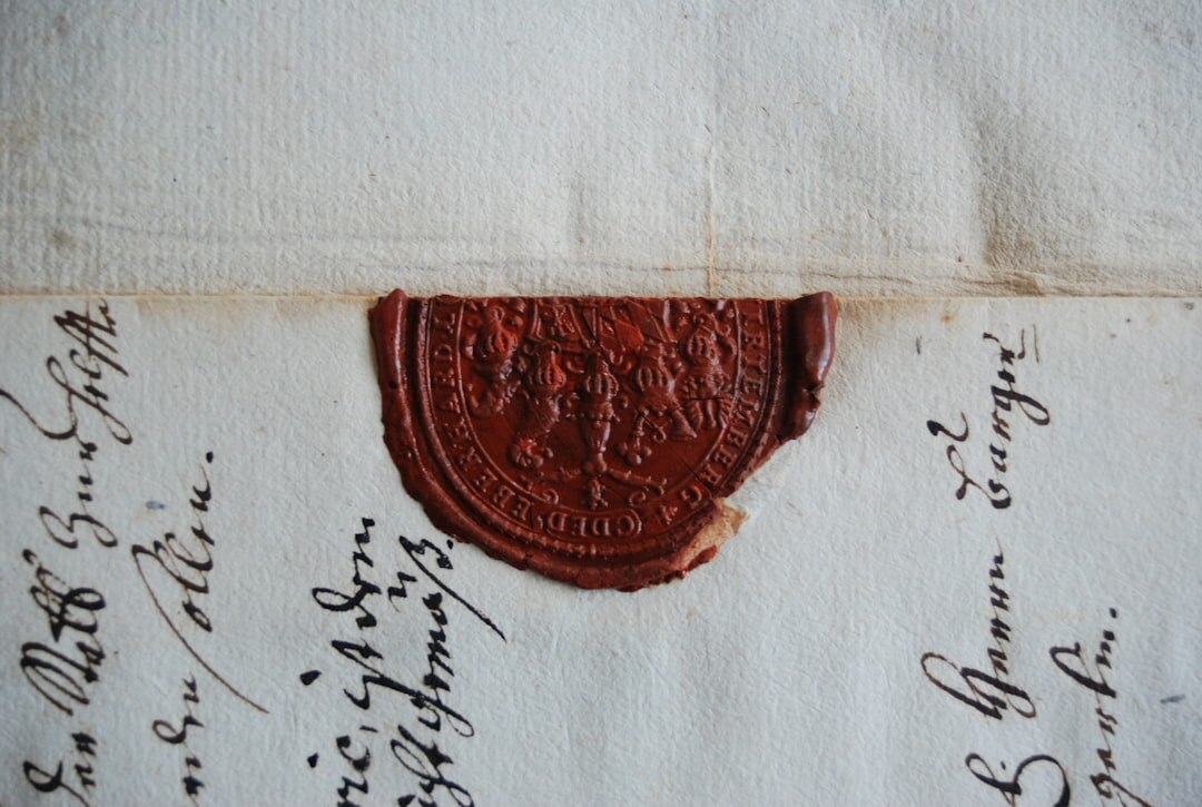 Folder of inheritance documents with a red wax seal